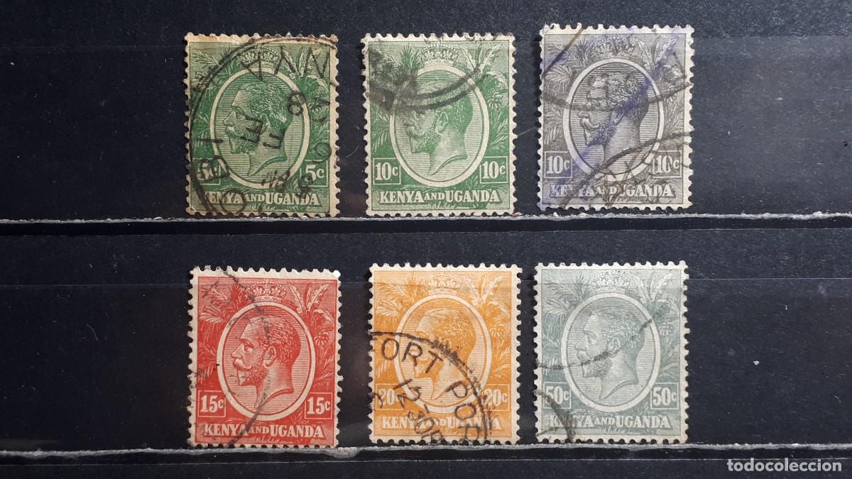 Selos: KENIA y UGANDA. A&Ntilde;O 1922. &deg;. YVERT 2A, 3, 3A, 5, 6, 8.