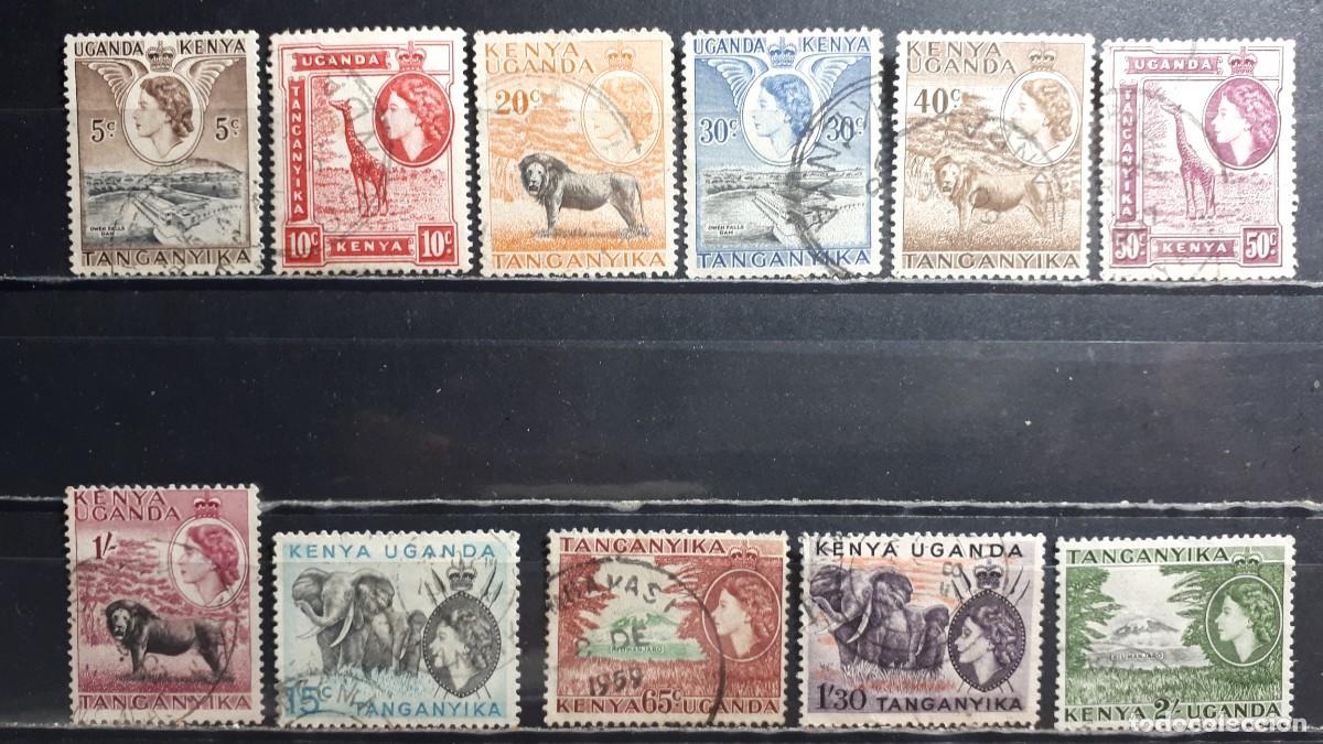 Selos: KENIA, UGANDA, TANGANIKA. A&Ntilde;O 1954-8. &deg;. YVERT 90/8