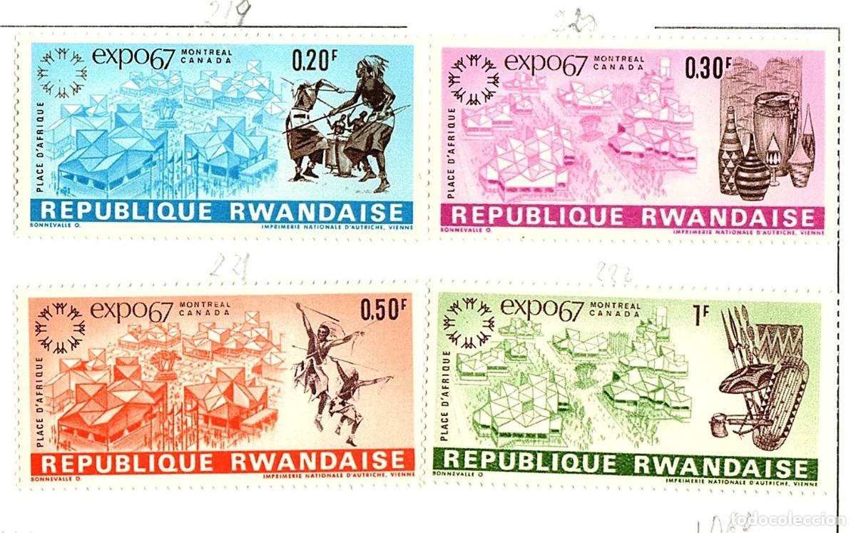 Briefmarken: Ruanda. Expo 67. YT-219/222. Nuevos con goma