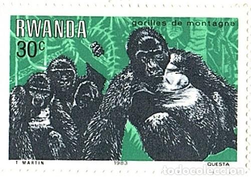Briefmarken: Ruanda. Gorilas de Monta&ntilde;a. 1983. YT-1118. Nuevos con goma