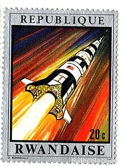 Sellos: Ruanda. Operaci&oacute;n Luna. 1970. YT-384-387. Nuevos con goma