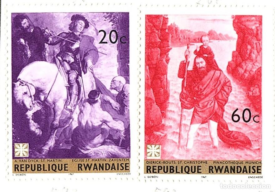 Sellos: Ruanda. Pintores. 1967. YT-205/208. Nuevos con goma