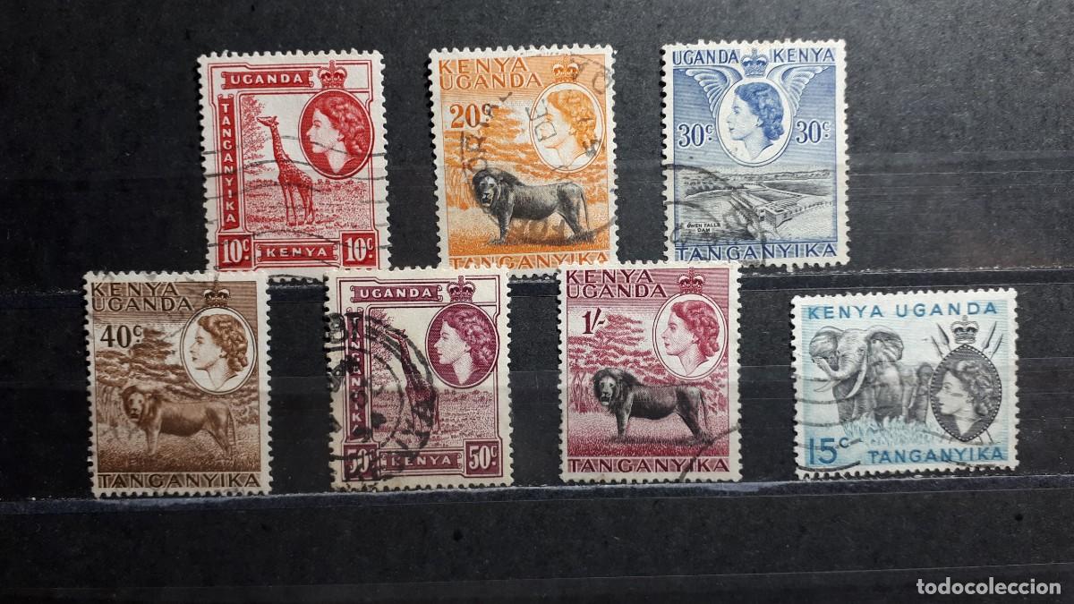 Timbres: KENIA, UGANDA, TANGANIKA. A&Ntilde;O 1954. &deg;. YVERT 91/95A