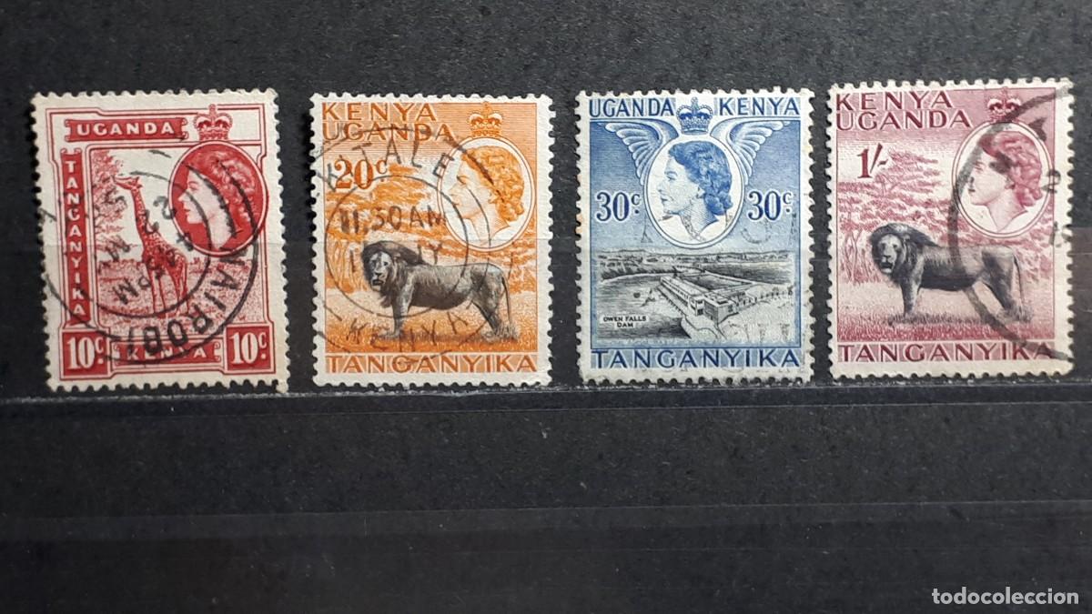 Timbres: KENIA, UGANDA, TANGANIKA. A&Ntilde;O 1954. &deg;. YVERT 90, 92, 93, 95