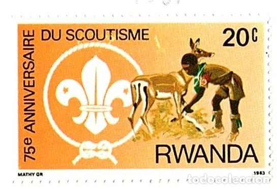 Briefmarken: Ruanda. 75&ordm; Anv. Boy Scouts. 1983. YT-1081/1082. Nuevos con goma