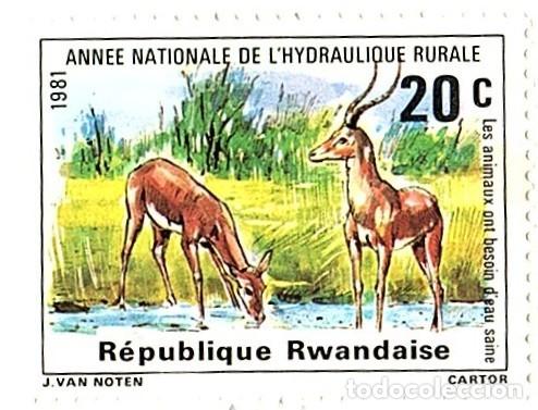 Stamps: Ruanda. A&ntilde;o Nacional de Hidr&aacute;ulica Rural 1981. YT-1032/1034. Nuevos con goma
