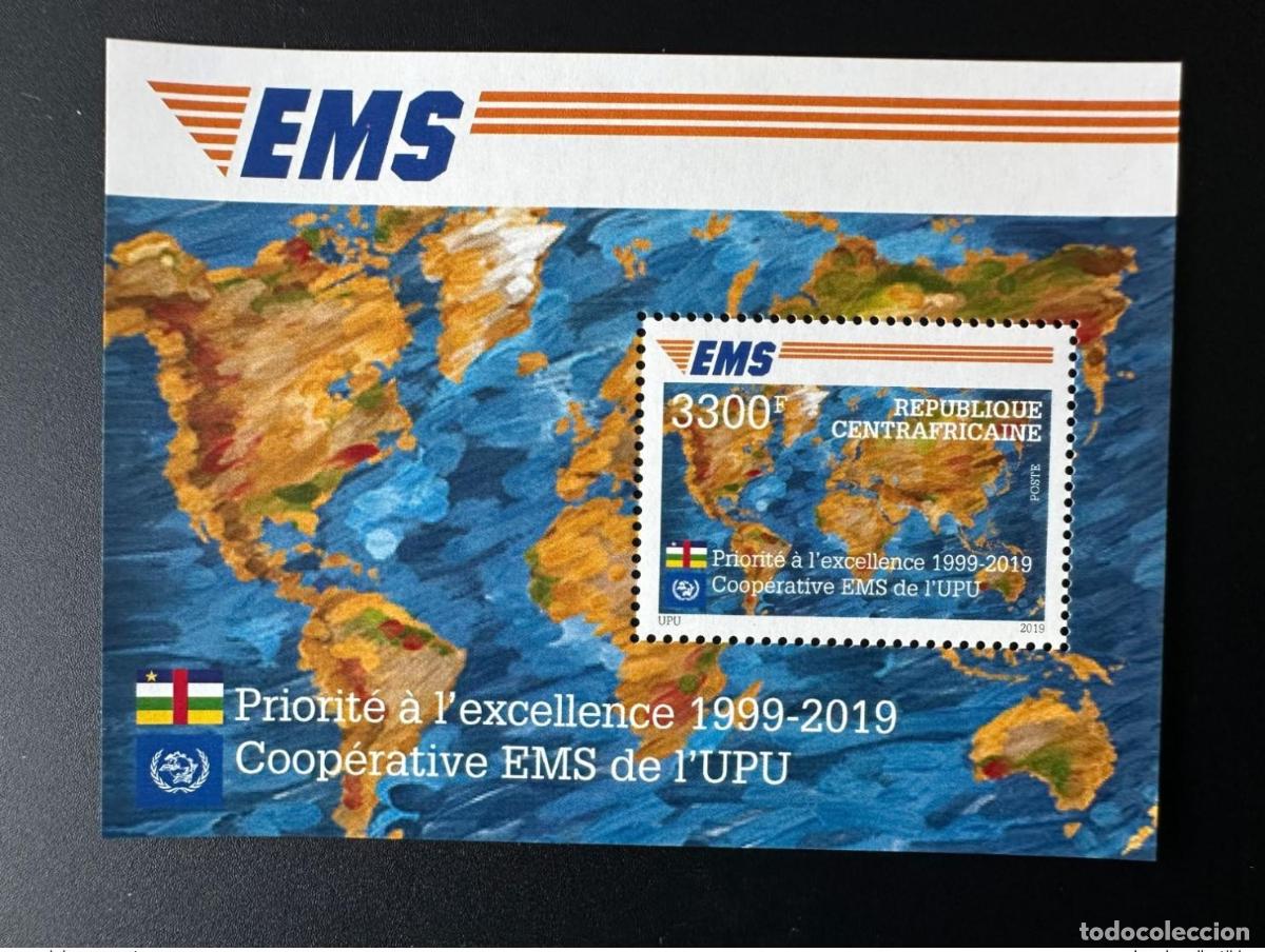 Timbres: Rep&uacute;blica Centroafricana 2019 Mi. Edici&oacute;n conjunta del vig&eacute;simo aniversario de Bl. 2000 S/S EMS