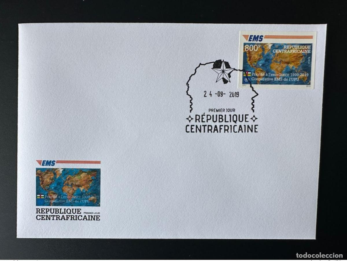 Timbres: &Aacute;frica Central 2019 Mi. 9030 FDC primer d&iacute;a ND EMS edici&oacute;n conjunta E.M.S. UPU