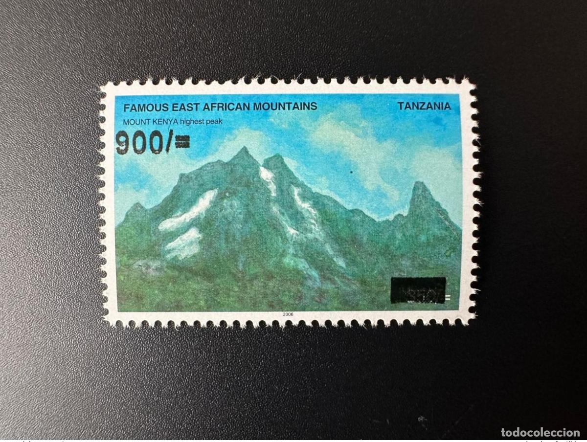 Timbres: Tanzania 2020 Mi. 5451 Sobreimpresi&oacute;n del monte Kenia Famosas monta&ntilde;as de &Aacute;frica Oriental