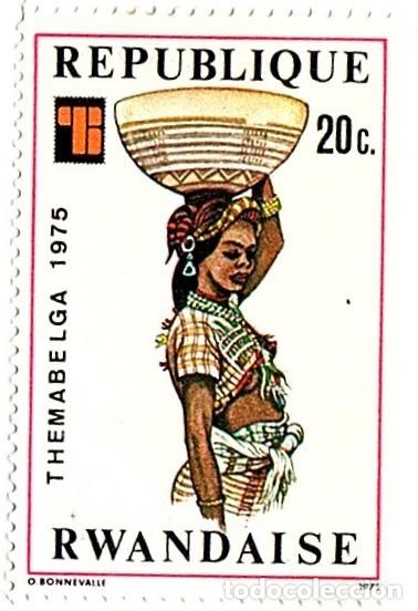 Francobolli: Ruanda. Costumbres y Folklore Nacional 1975. YT-682/684. Nuevos con goma