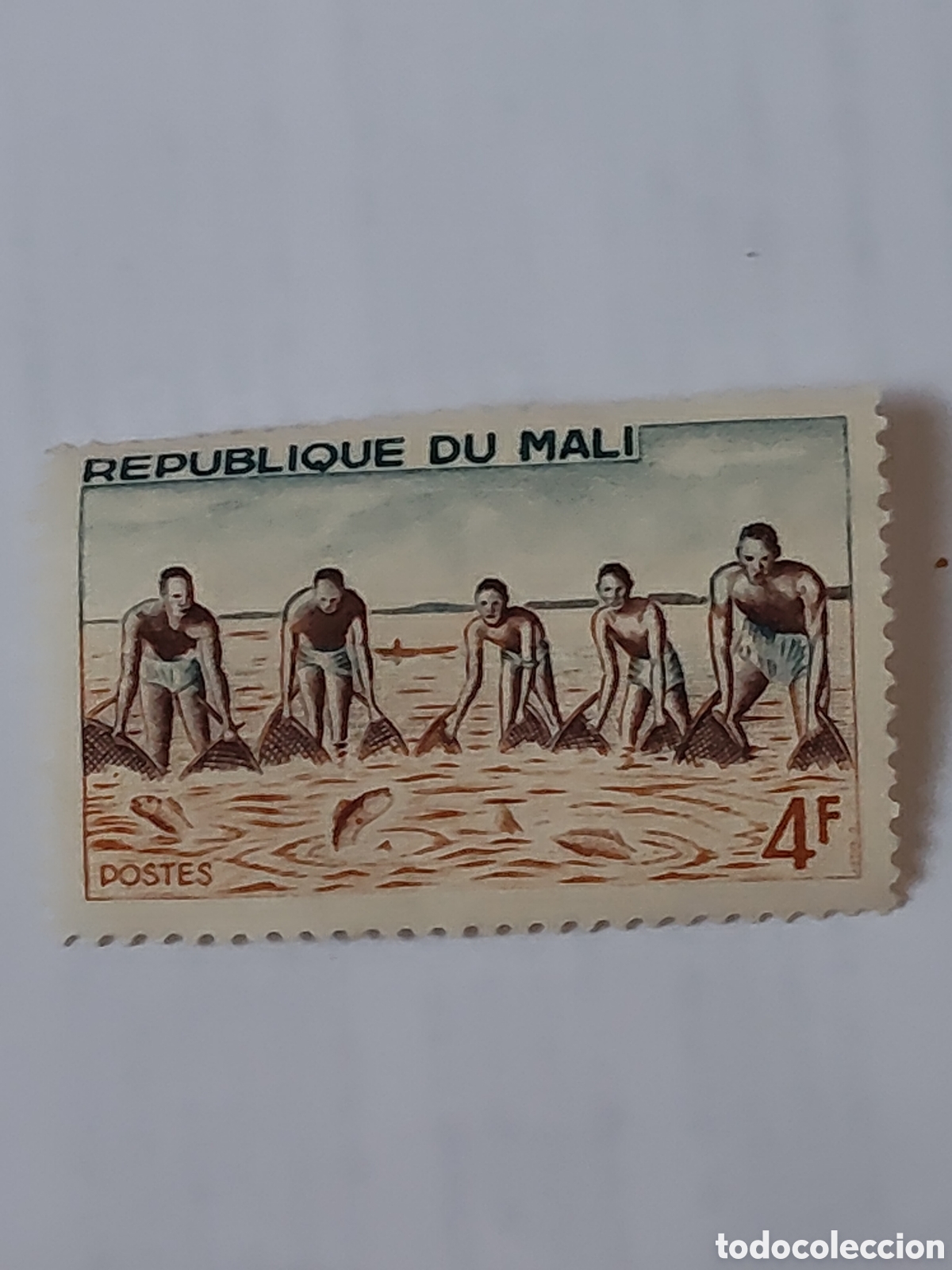 Sellos: Sello de Mali pesca fluvial 1966