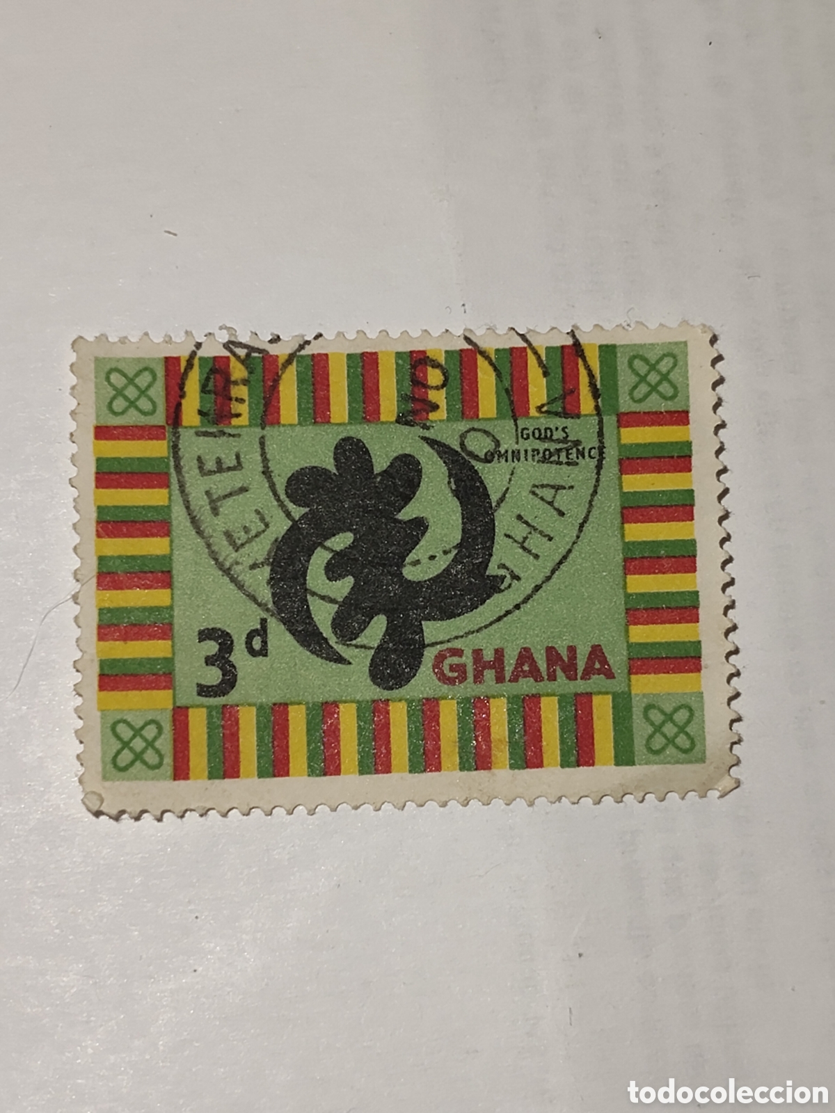 Sellos: Sello de Ghana s&iacute;mbolos nacionales religiosos y espirituales del pais 1959