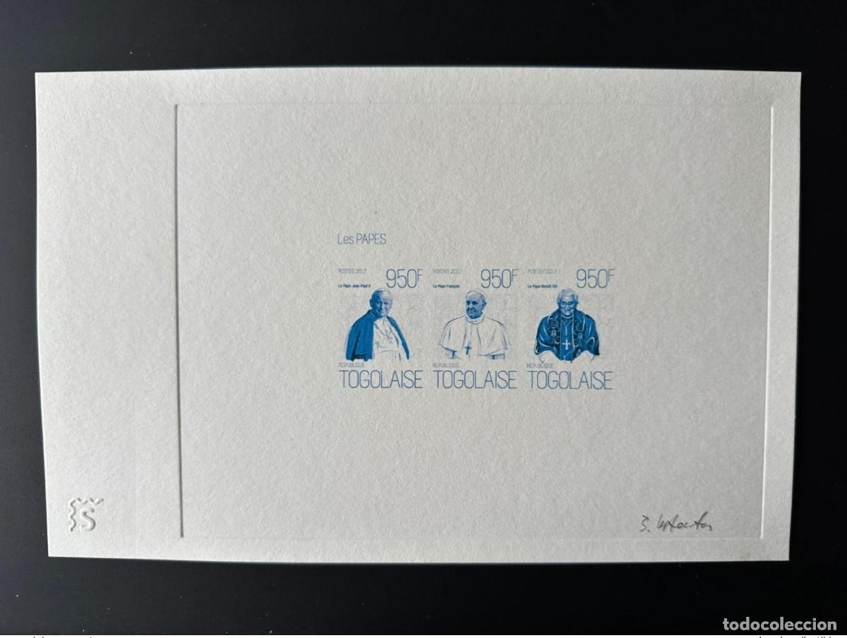 Timbres: Togo 2013 Mi. 5230 - 5232 Prueba art&iacute;stica Juan Pablo II Fran&ccedil;ois Benoit AZUL