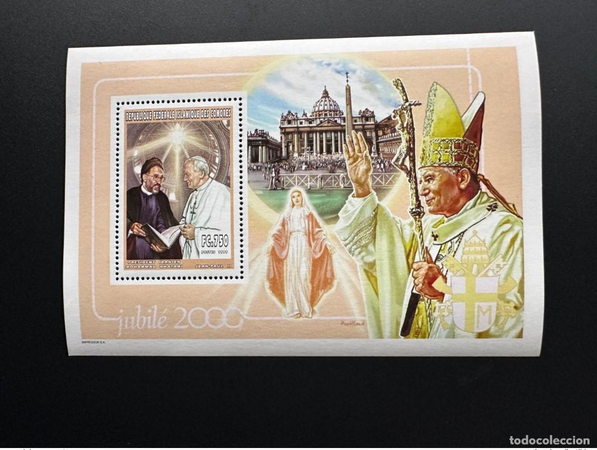 Sellos: Comoras 1999 YT 1123 Bloque de lujo Papa Juan Pablo II Papst Johannes
