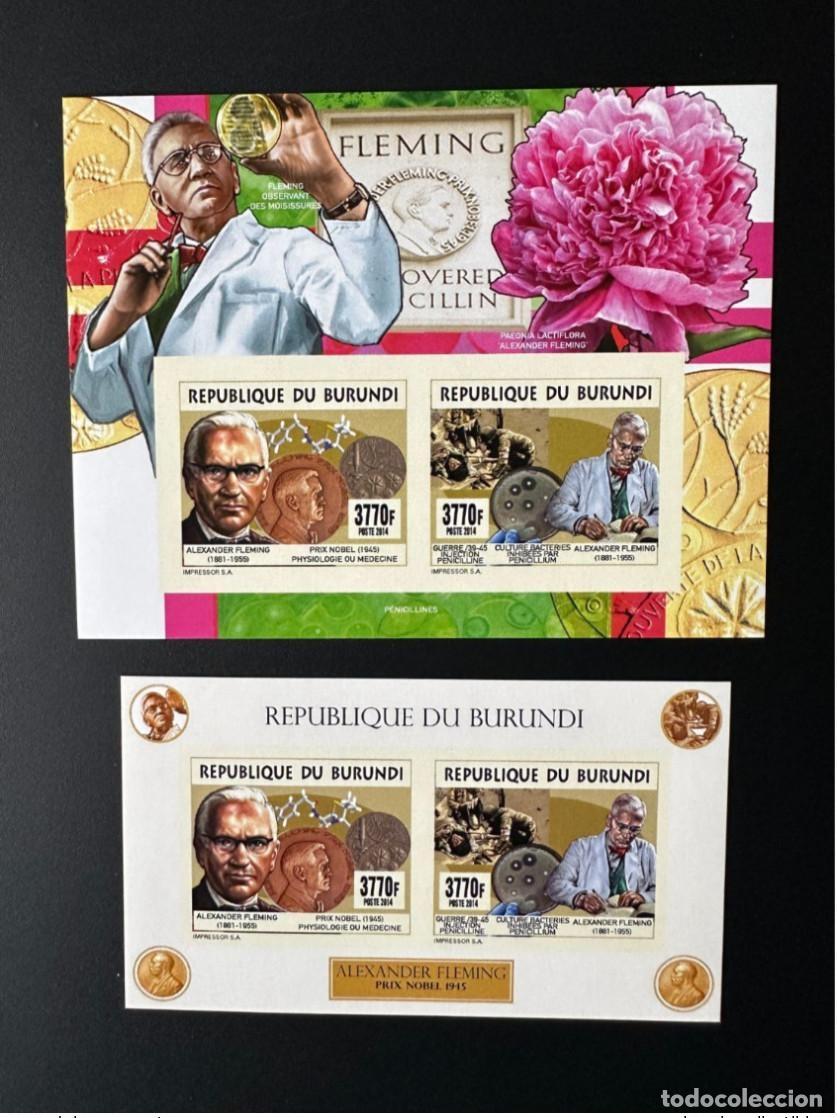 Sellos: Burundi 2014/2015 Mi. 3530 - 3531 Bl. 527 528 ND IMPERF Alexander Fleming