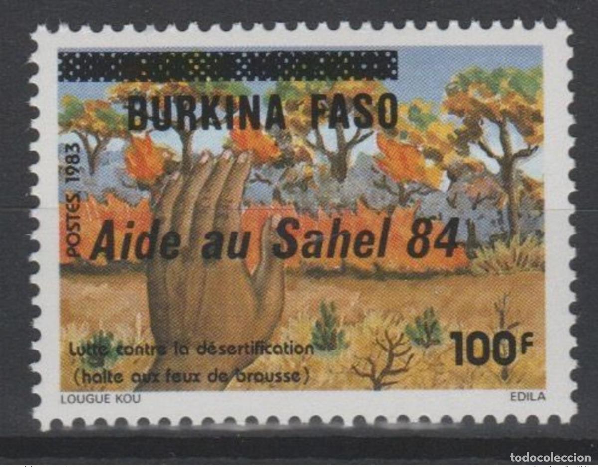 Selos: Burkina Faso 1984 Mi. El C975 ayuda al Sahel sobrecargado a combatir la desertificaci&oacute;n
