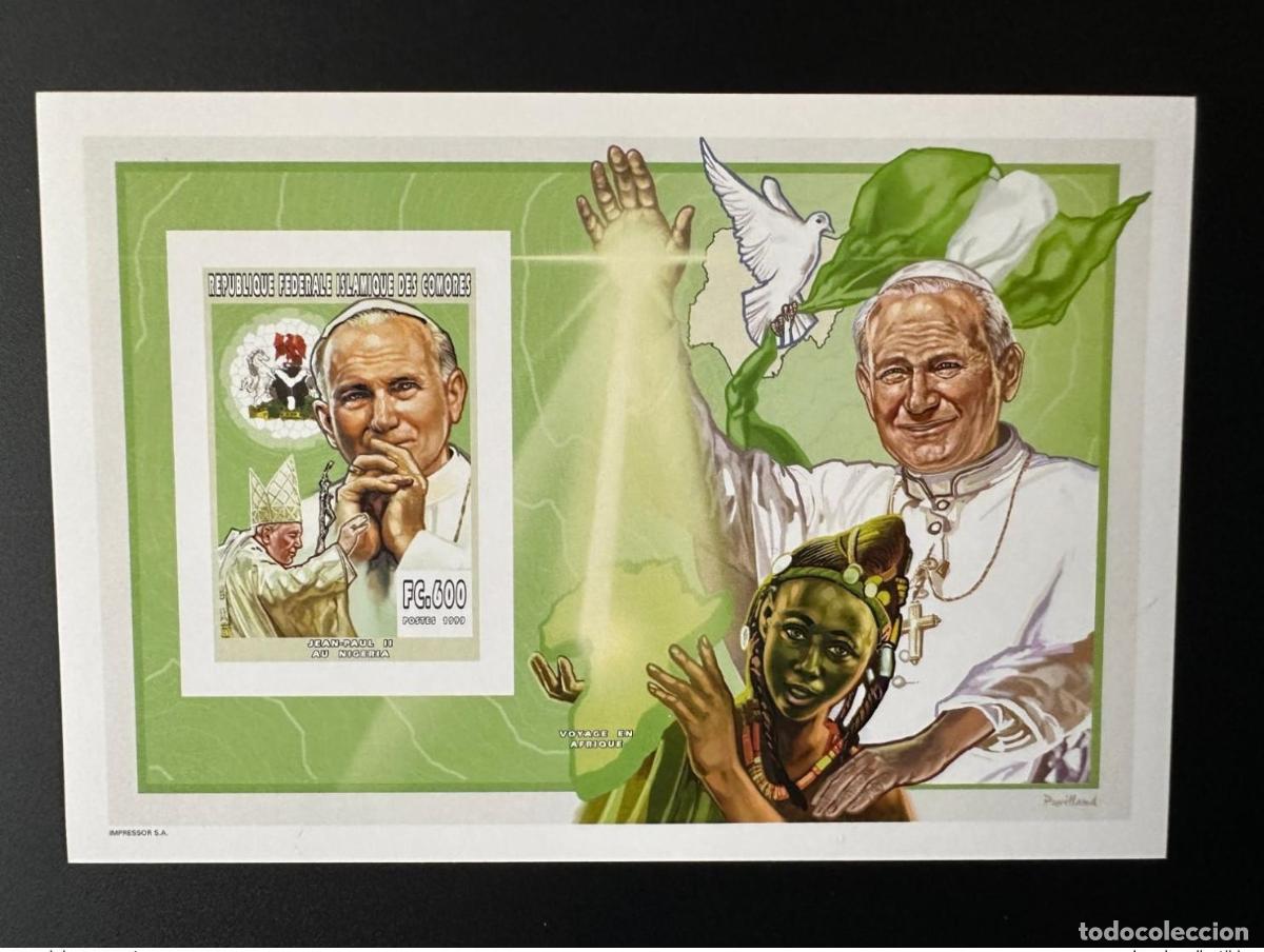 Francobolli: Comoras 1999 YT 1122 ND Edificio de lujo Papa Juan Pablo II Dove