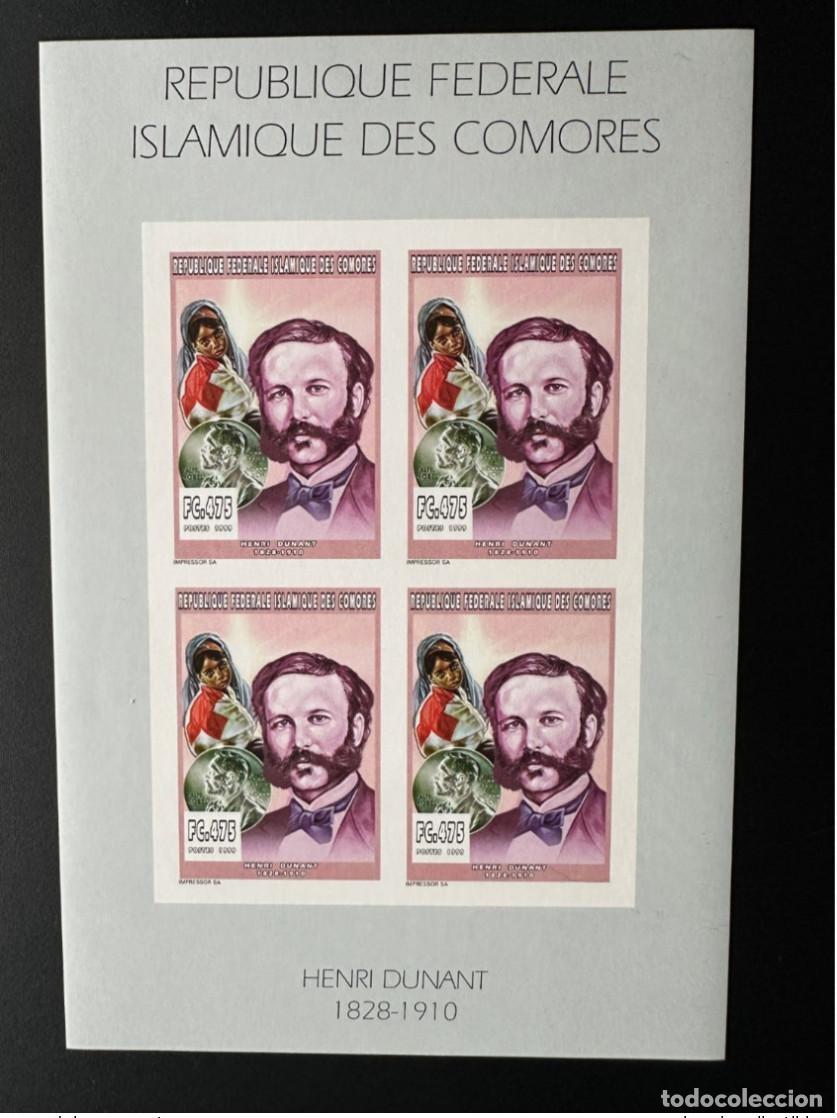 Sellos: Comoras 1999 YT 1119 ND Imperf Henri Henry Dunant Cruz Roja