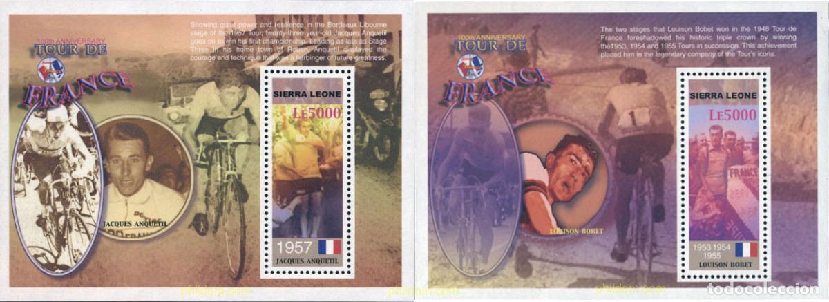 Sellos: 136652 MNH SIERRA LEONA 2003 CENTENARIO DEL TOUR DE FRANCE