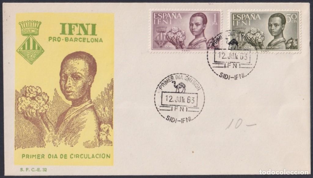 Sellos: F-EX64068 SIDI IFNI MOROCCO 1963 FDC PRO &ndash; BARCELONA INDIGENOUS CHILDREN.