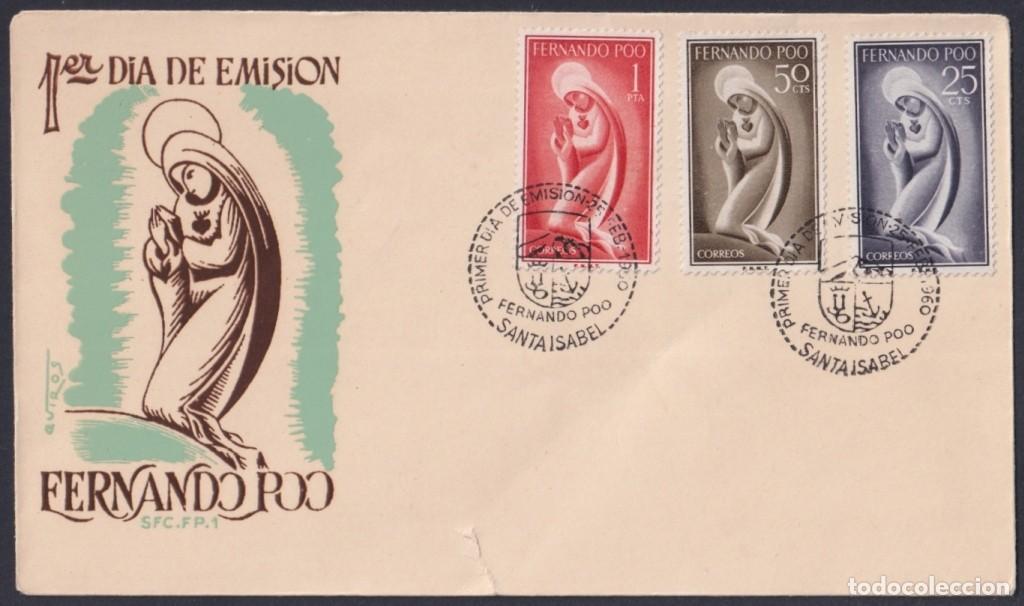 Sellos: F-EX64094 FERNANDO POO 1960 FDC PRAYER CHRISTIAN WOMAN.