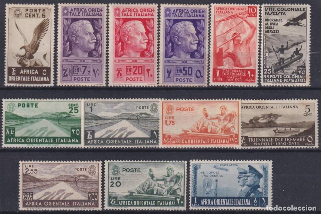 Sellos: F-EX63247 ITALY AFRICA ORIENTAL ORIGINAL GUM COLONIAL STAMPS LOT.