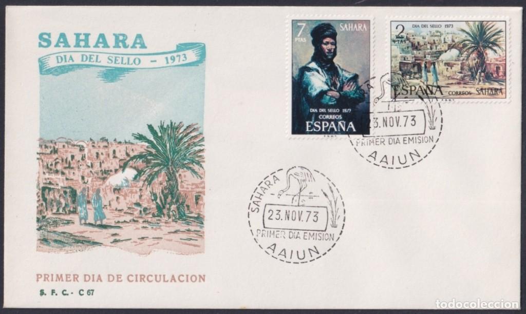Sellos: F-EX64111 SPANISH SAHARA 1973 FDC STAMP DAY ART PAINTING LANDSCAPE.