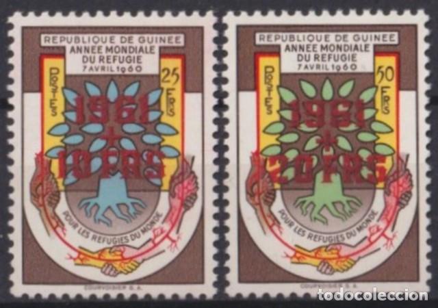 Sellos: F-EX57420 GUINEA MNH 1961 WORLD YEAR OF REFUGEE RED OVERPRINT.