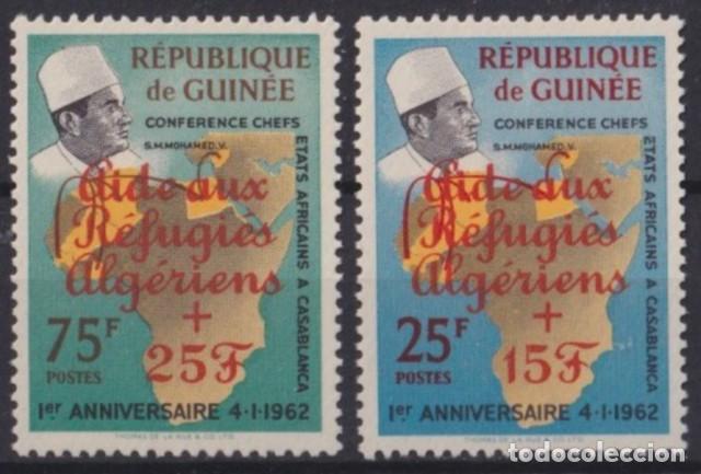 Sellos: F-EX57421 GUINEA MNH 1962 CASABLANCA CONFERENCE OVERPRINT RED REFUGEE.