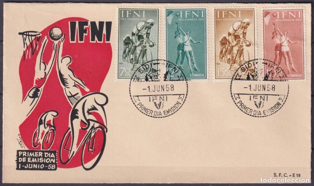 Sellos: F-EX64158 SPAIN IFNI MOROCCO 1958 FDC CICLE.