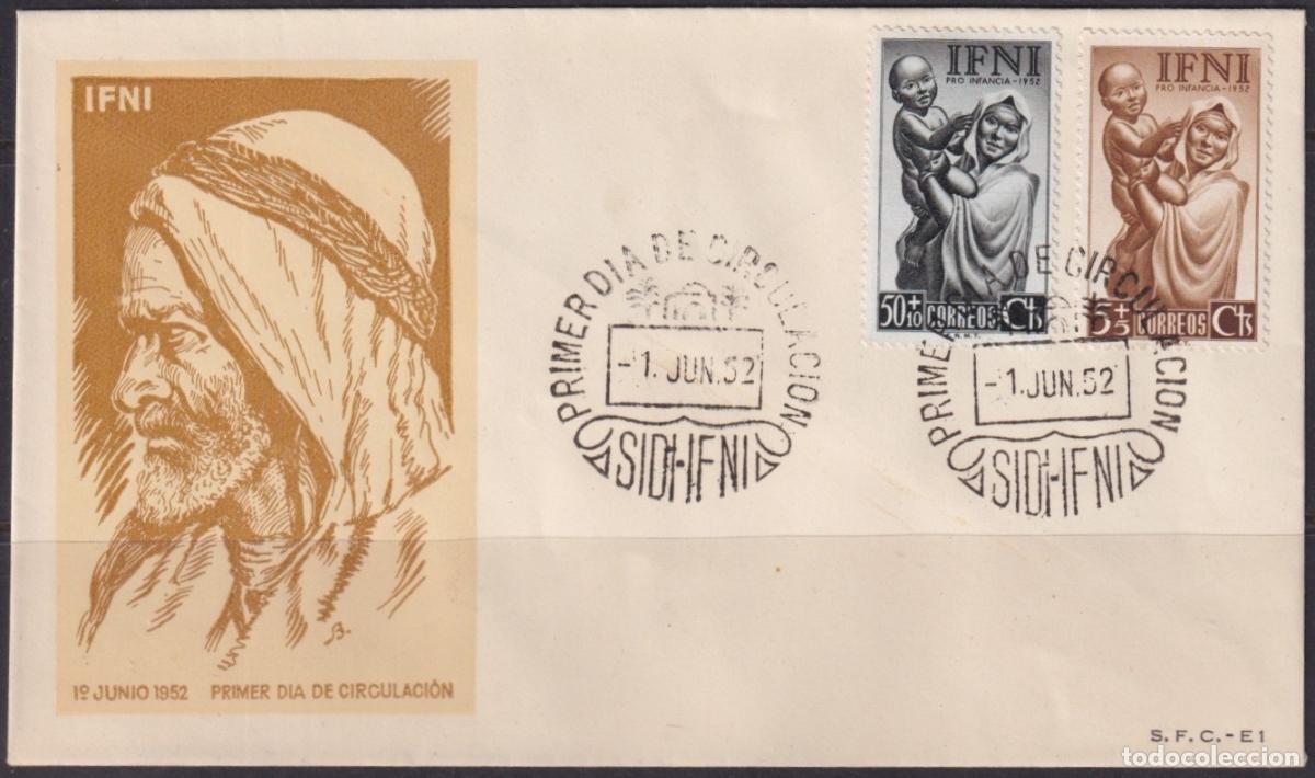 Sellos: F-EX64415 SPAIN IFNI MOROCCO 1952 FDC PRO CHILDREN MOTHER AND CHILDREN.