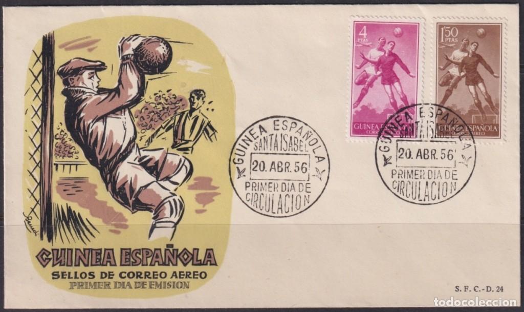 Sellos: F-EX64414 SPANISH GUINEA SPAIN 1956 FDC SOCCER FOOTBALL FUTBOL.