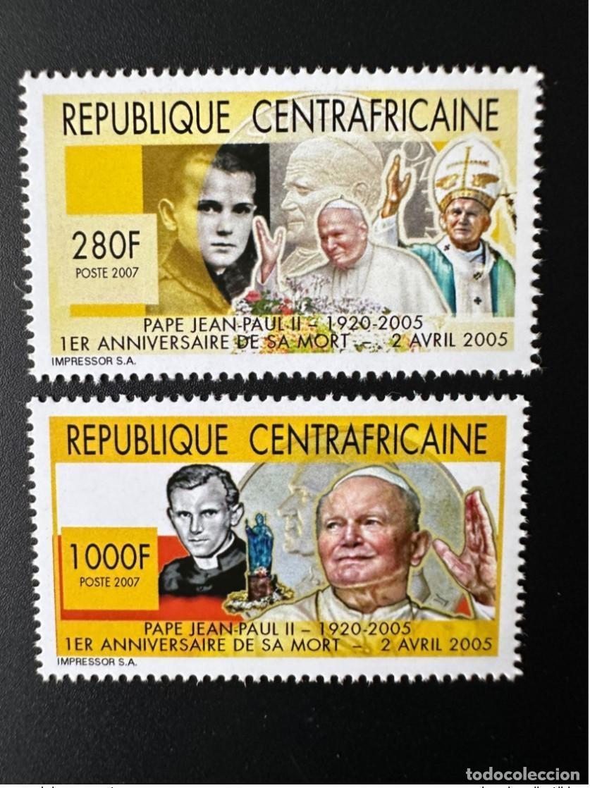 Sellos: Rep&uacute;blica Centroafricana 2007 Mi. 2939 - 2940 Sellos del Papa Juan Pablo II Paloma