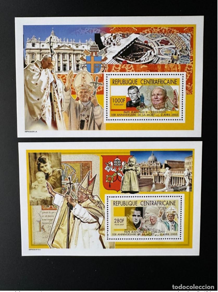 Sellos: Rep&uacute;blica Centroafricana 2007 Mi. Volumen 684 - 685 Papa Juan Pablo II