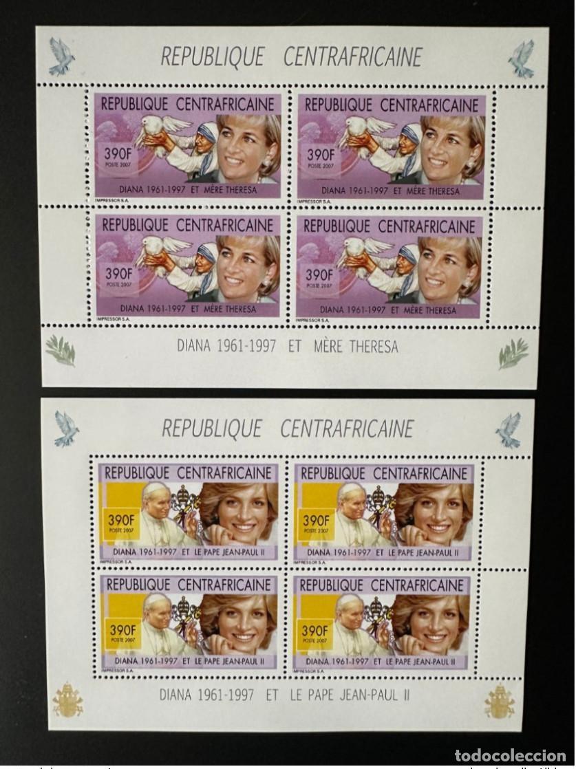 Sellos: Rep&uacute;blica Centroafricana 2007 Mi. 2944 - 2945 Papa Juan Pablo II Se&ntilde;ora Diana
