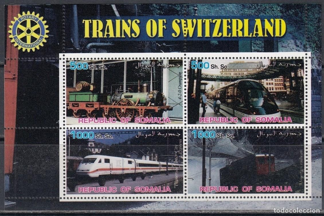 Sellos: SOMALIA 2002 SHEET MNH TRENES A VAPOR STEAM TRAINS LOCOMOTORAS LOCOMOTIVES LOKOMOTIVEN TRENI ZUGE