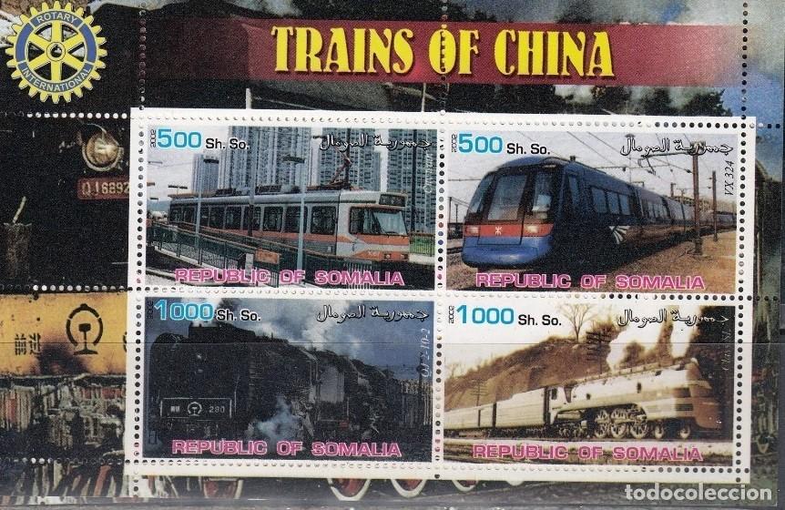 Sellos: SOMALIA 2002 SHEET MNH TRENES A VAPOR STEAM TRAINS LOCOMOTORAS LOCOMOTIVES LOKOMOTIVEN TRENI ZUGE