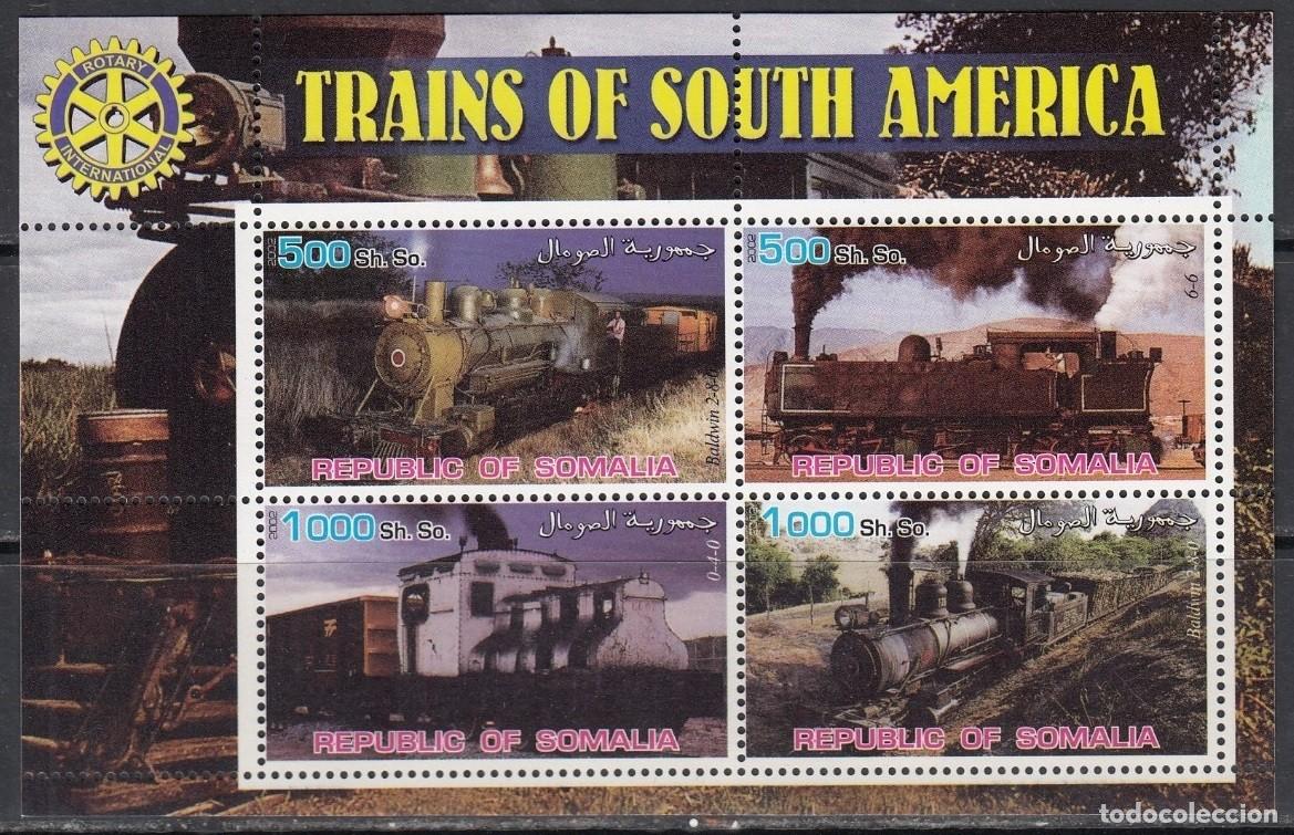 Sellos: SOMALIA 2002 SHEET MNH TRENES A VAPOR STEAM TRAINS LOCOMOTORAS LOCOMOTIVES LOKOMOTIVEN TRENI ZUGE