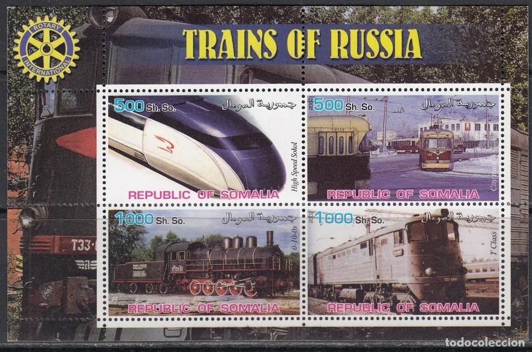 Sellos: SOMALIA 2002 SHEET MNH TRENES A VAPOR STEAM TRAINS LOCOMOTORAS LOCOMOTIVES LOKOMOTIVEN TRENI ZUGE