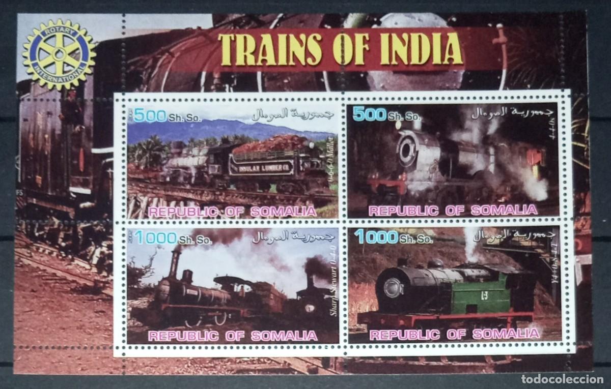 Sellos: SOMALIA 2002 SHEET MNH TRENES A VAPOR STEAM TRAINS LOCOMOTORAS LOCOMOTIVES LOKOMOTIVEN TRENI ZUGE