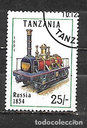 Sellos: 1991: TANZANIA Locomotoras - Locomotive Russia 1834 (CTO)