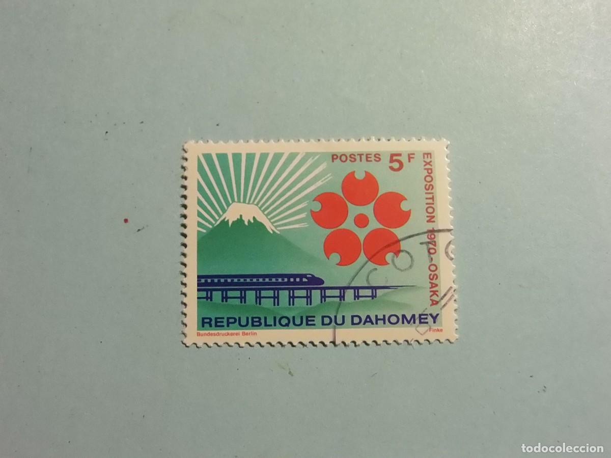 Sellos: BENIN-DAHOMEY 1970 - EXPO OSAKA - MONTE FUJI, TREN SOBRE VIADUCTO.