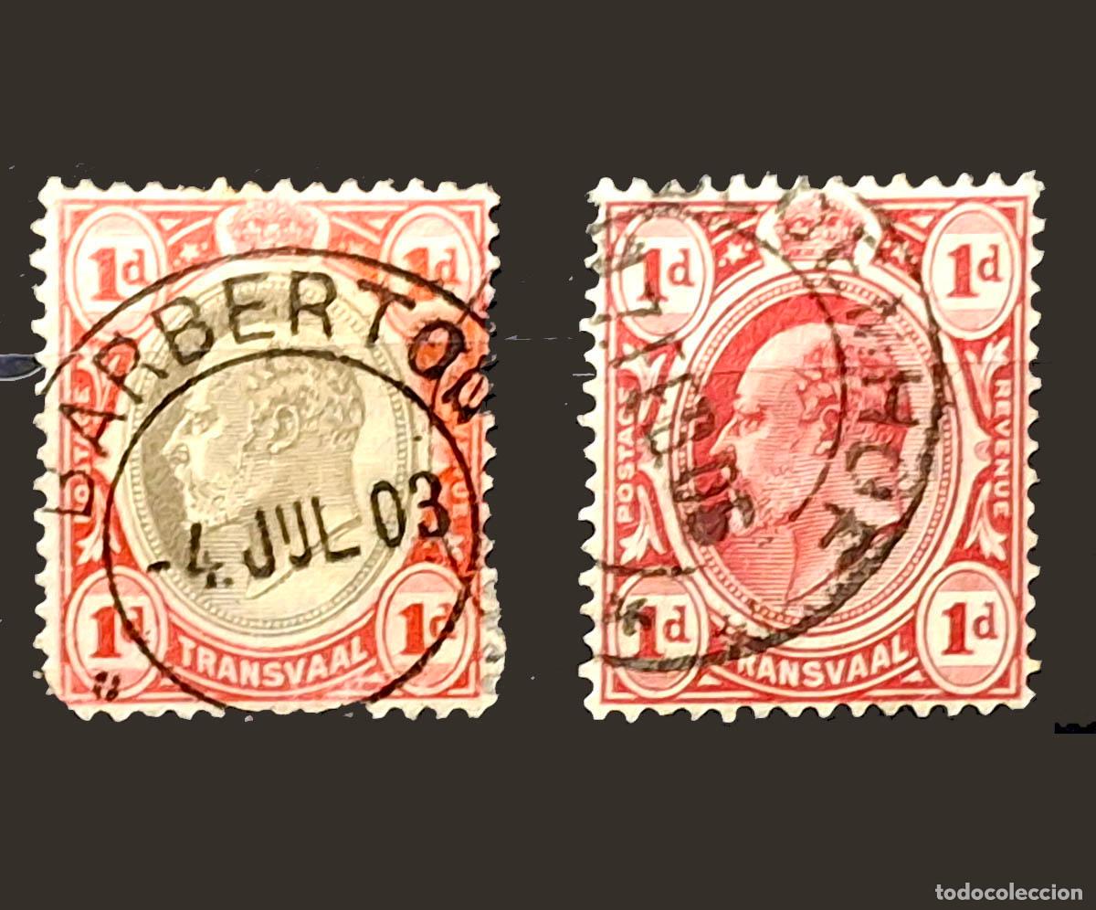 Sellos: 1902-1903, 2 sellos de Transvaal, Sud&aacute;frica