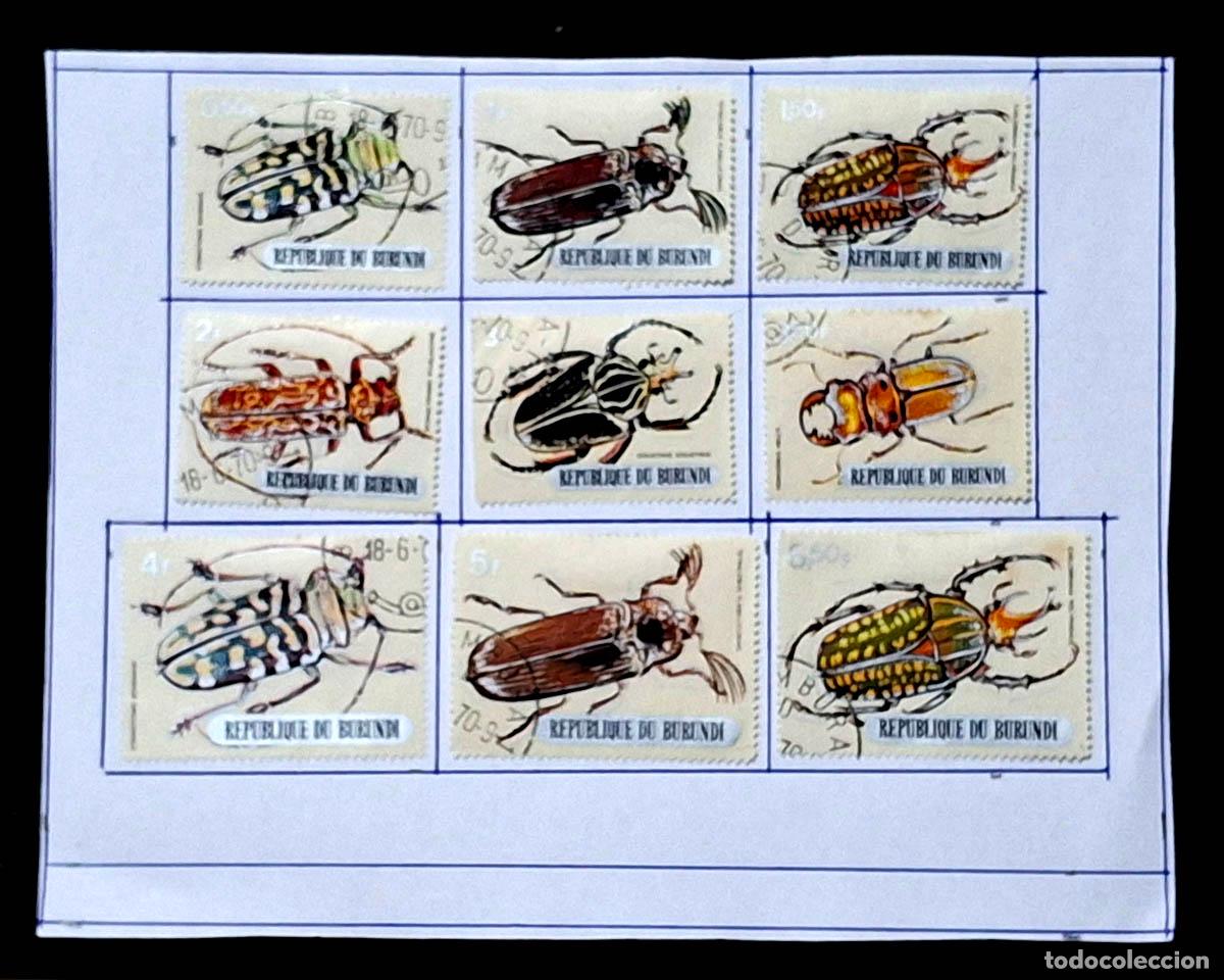 Sellos: 1970, 9 sellos de Burundi - insectos