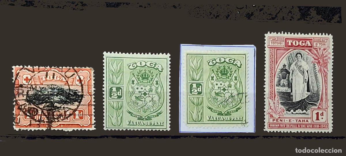 Sellos: 1897 y 1949, 4 sellos de Toga