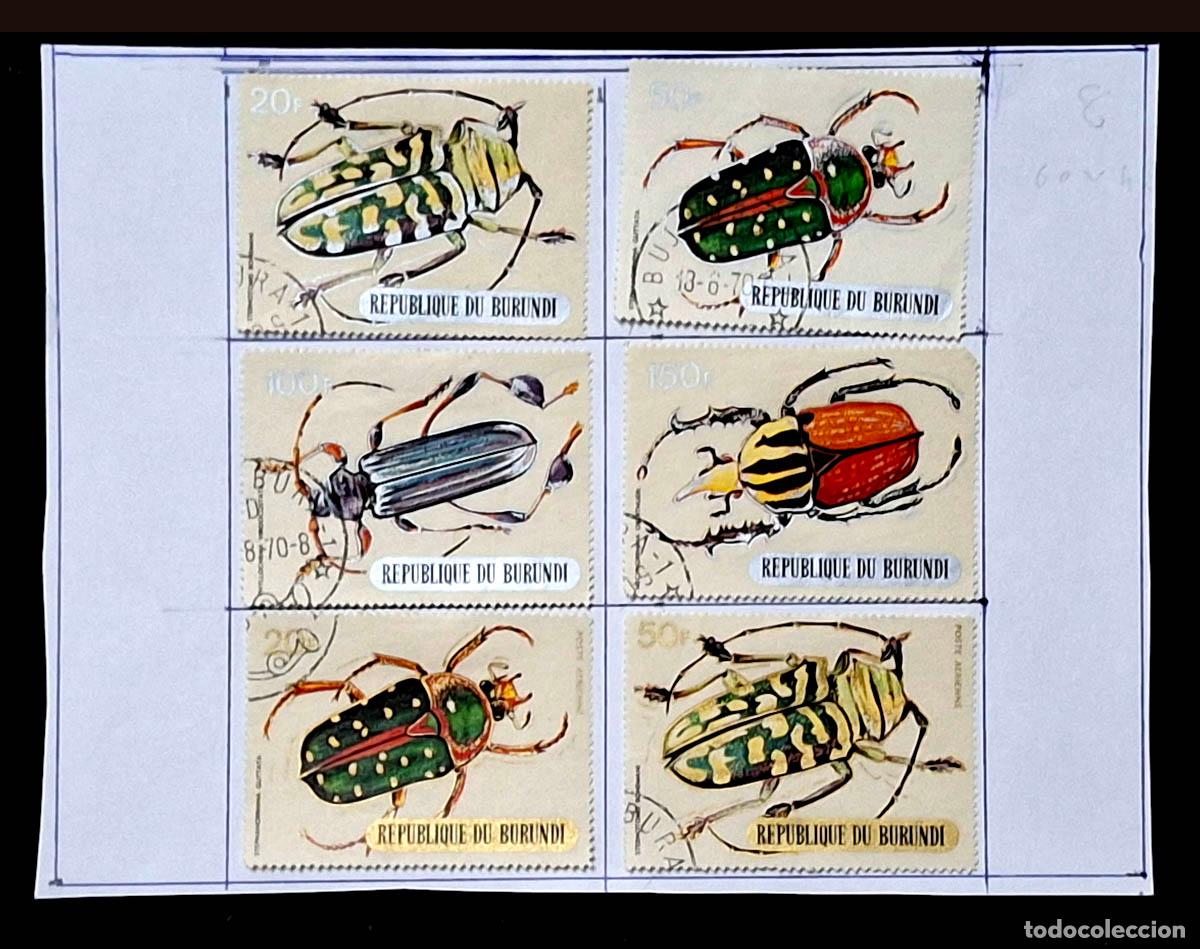 Sellos: 1970, 6 sellos de Burundi - insectos