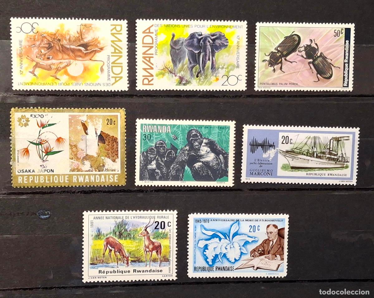 Sellos: 8 sellos de Ruanda