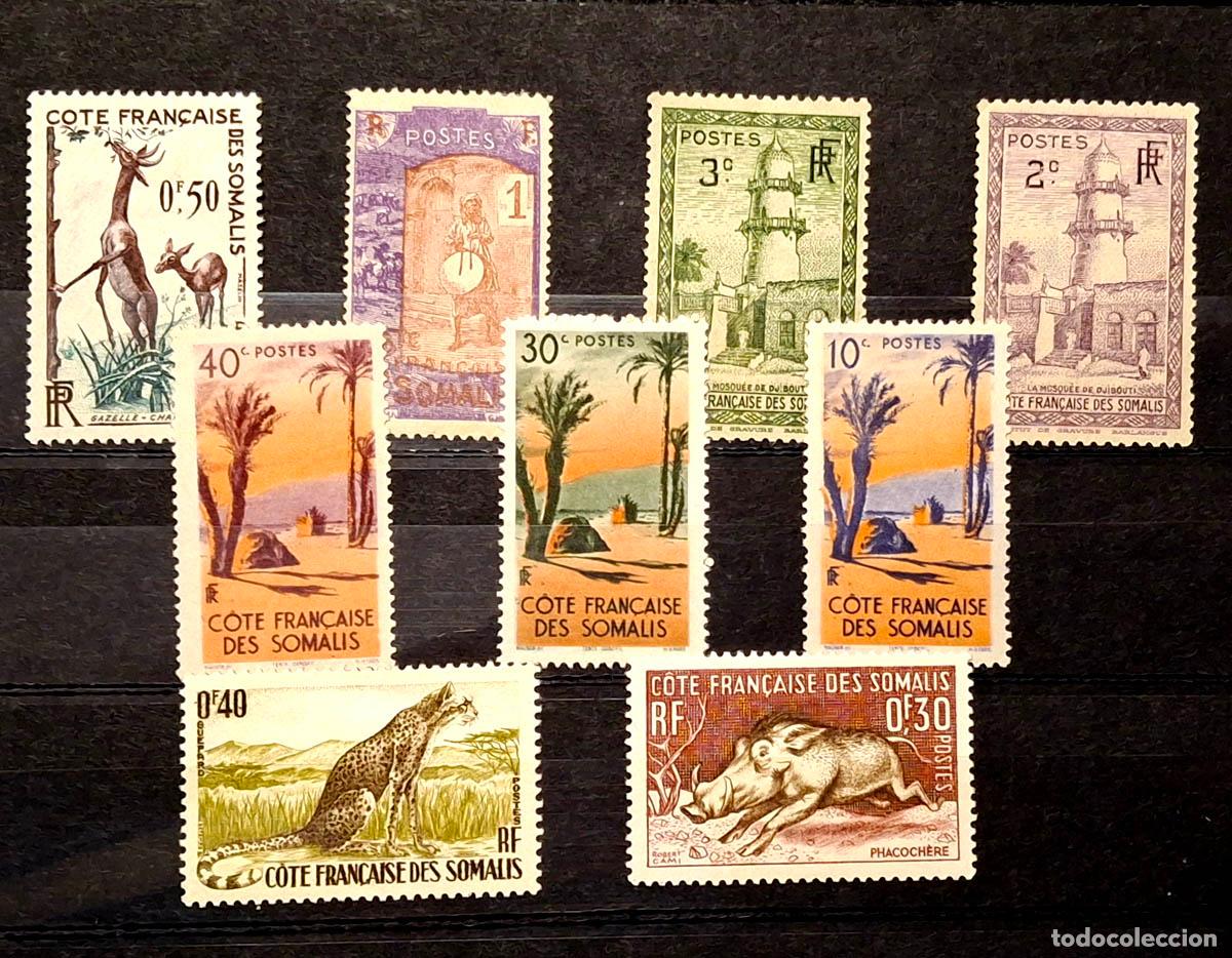 Sellos: 9 sellos de Costa Francesa de Somalia
