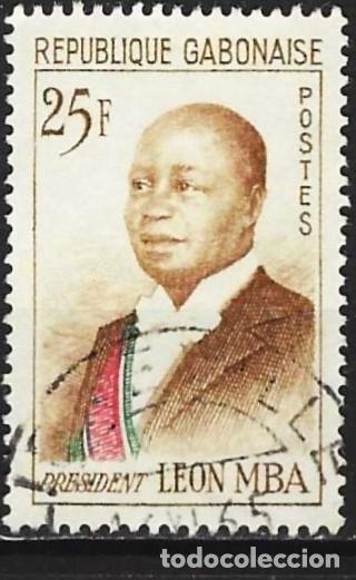 Sellos: Gabon 1962 - Mi 169 - YT 159B - Presidente L&eacute;on M'ba