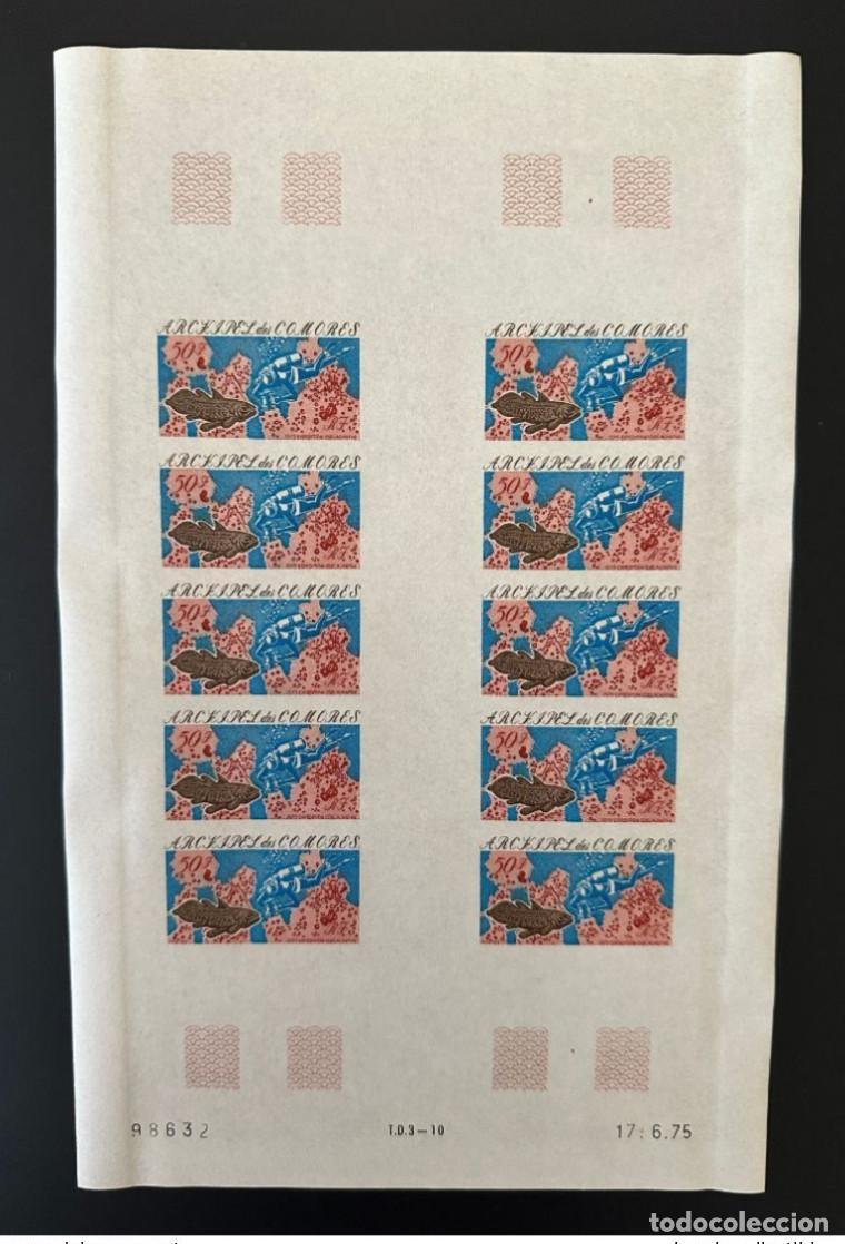 Sellos: Comoras 1975 Mi. 191 ND abordo Coelacanthe fish y fauna marina